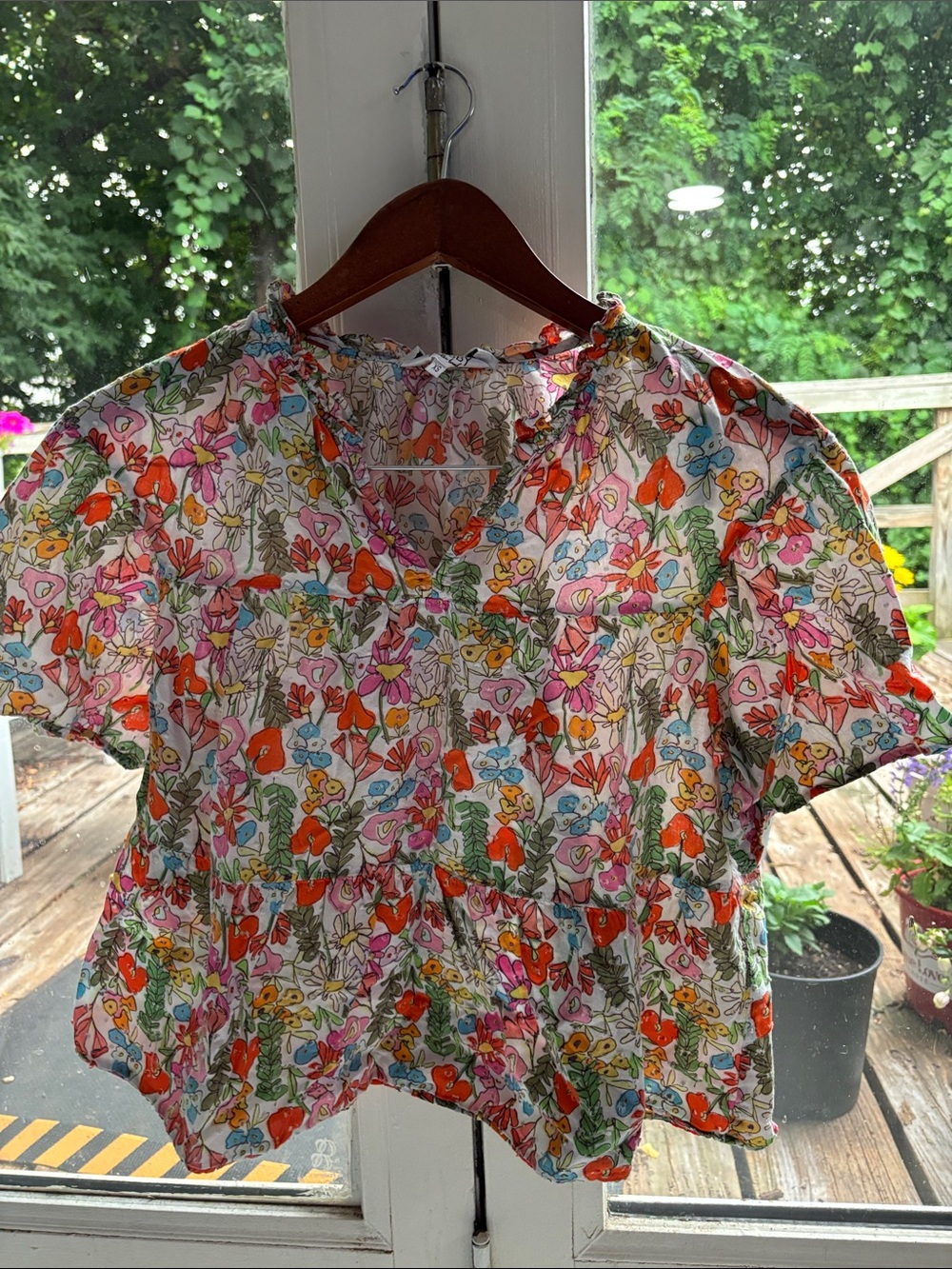 Summer Floral Peplum Blouse - Multicolor